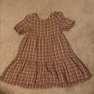Stylish plaid girls swing dress